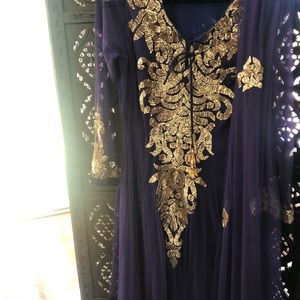 Purple & gold Indian outfit